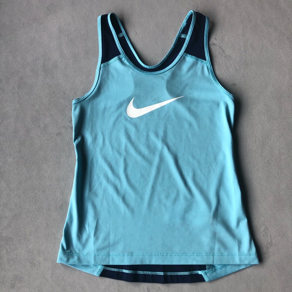 Nike ~ Dri-fit Athletic Tank ~ Girls Size Small ~ Two Tone Blue